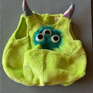 Lime Green Monster Costume with Horns